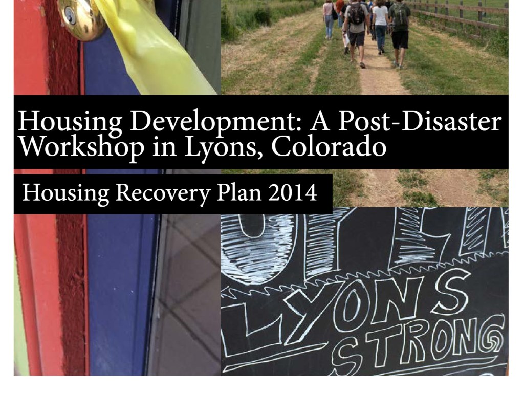 Cover of the 2014 Lyons housing recovery plan